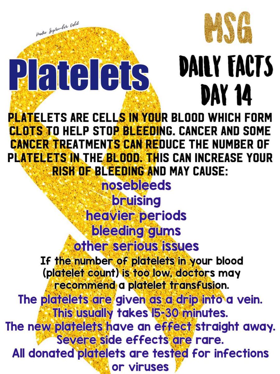 Day 14 #gogold #childhoodcancer #awareness #neuroblastoma #summerallen #missyou #cancer 

Summer had a number of platelets infusions throughout chemotherapy