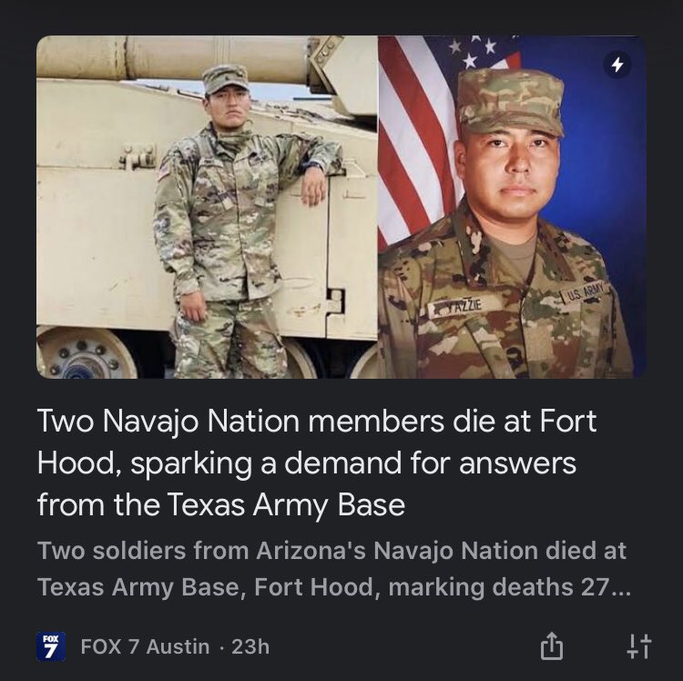 _bam_ash_lee's tweet photo. Something is definitely wrong at Fort Hood to have so many deaths. Yet still nothing is being done. Makes me upset that people who are fighting for our country are having “accidental” deaths https://t.co/hTyp87F8o8