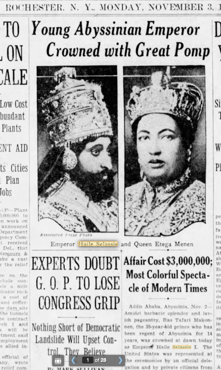 6/International press coverage of the coronation was glowing. It was front-page news on a great many local newspapers in the United States. Here are some samples. The Democrat and Chronicle of Rochester, NY called it the 'most colorful spectacle of modern times'.
