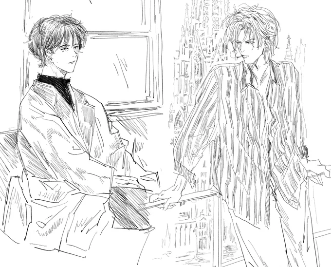 Eiji and ashu being stylish 