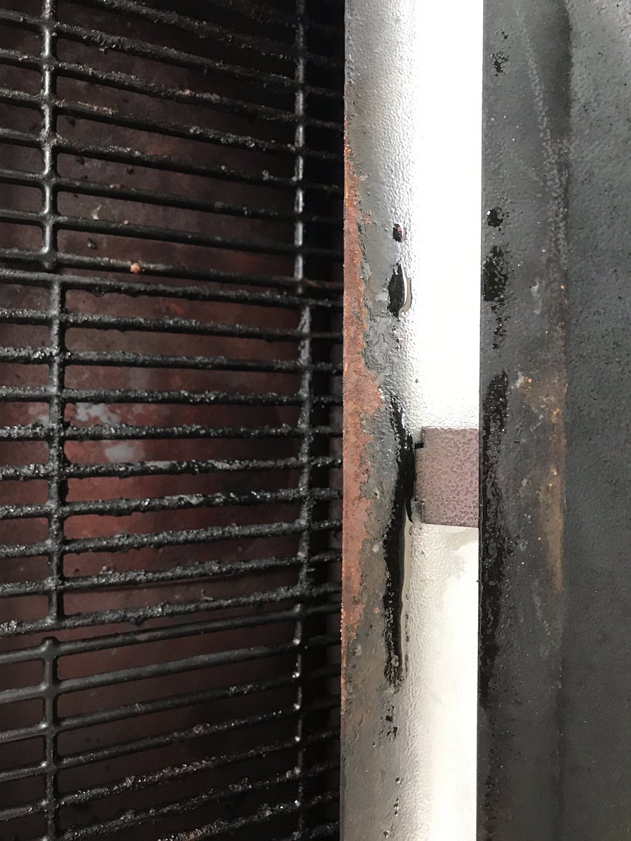 johnpalmay's tweet photo. @mommavalm @PitBossGrills I feel your pain, my grill less then a year old, clean it out after long cooks and I have paint coming off and then rust spots on top of door opening. I cover this unit when not in use too! https://t.co/6L29DwzuiA