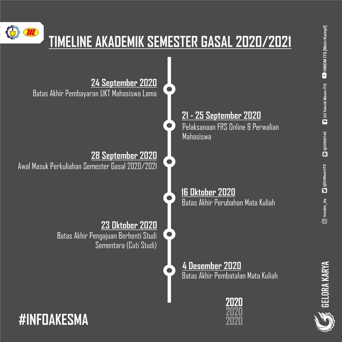 hmdmits's tweet photo. [ TIMELINE AKADEMIK ]

Salam! 
Kawan kawan Mahasiswa

Bagaimana kabarnya, setelah selesai minggu ke 16, jangan lupa catat tanggal-tanggal penting perkuliahan. 
Karena yang paling dekat dengan diri kita adalah Masa Depan,  yang paling jauh adalah Masa Lalu, https://t.co/hk7Juf5rmz