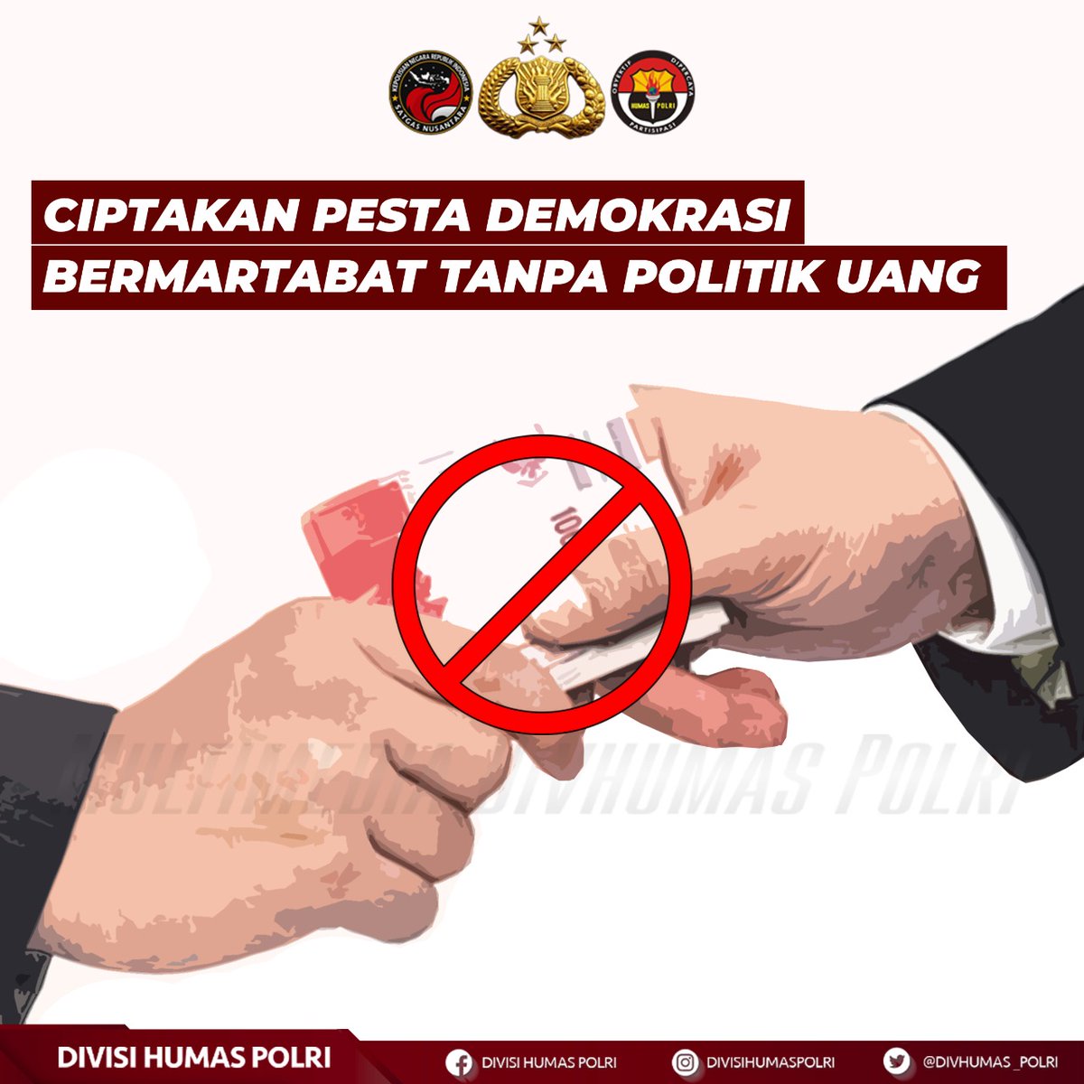 PolisiSukoharjo's tweet photo. Ciptakan pesta demokrasi bermartabat tanpa politik uang, mari sukseskan Pilkada dengan tetap  #PatuhiProkesPadaPilkada https://t.co/njBfQmwL4E