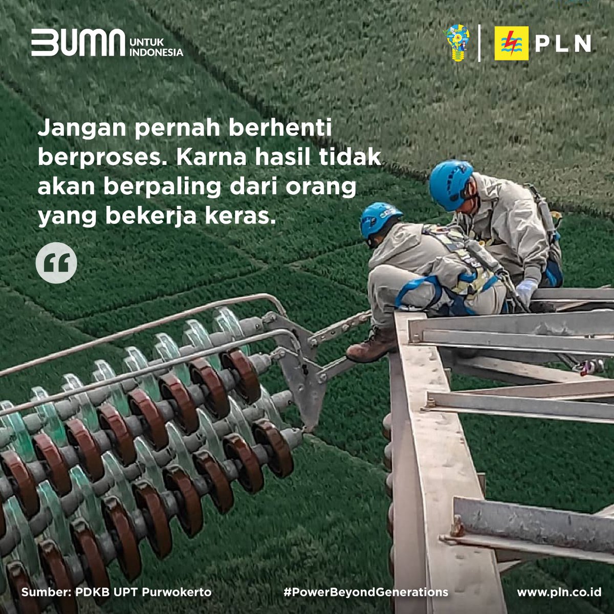 _pln_id's tweet photo. Selamat pagi dan selamat berproses untuk para pejuang di luar sana! #PowerBeyondGenerations #Listrikuntukrakyat #ListrikUntukSemua https://t.co/LKeiKpMVzO