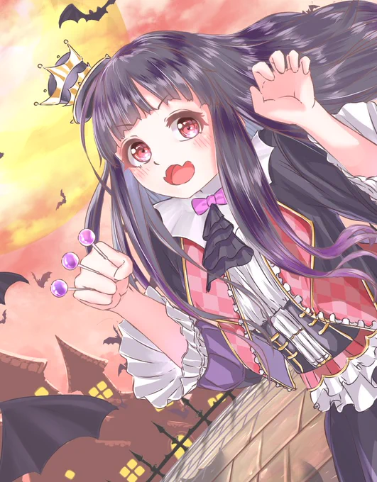 だいぶ早いですけど涼しくなってきたのでハロウィンみこみこです。Trick or Treat !!( お菓子くれなきゃ、いたずらしちゃうぞ!)#みこみこアート#みことのふともも 