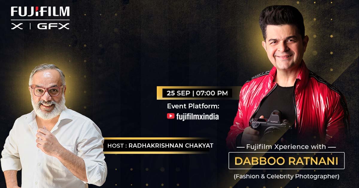 The #Fujifilm Xperience, with India's top Fashion and Celebrity photographer, Mr <a href="/DabbooRatnani/">Dabboo Ratnani</a> hosted by the founder of <a href="/PixelViilage/">PIXEL VIILAGE</a>  Mr Radhakrishnan Chakyat.
Where: YouTube Channel FujifilmX India at 7pm on 25th September.
Register: fujifilmxindia.com/events/ffw54/

#NeverStop