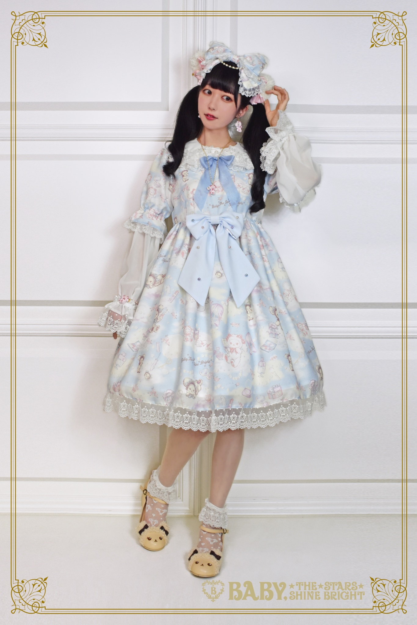 ベイビー　BABY くみゃちゃんのキラキラコスメ柄ワンピース　ロリータ　ゴスロリ くみゃちゃんのキラキラコスメ柄♡ワンピース BABY☆THE STARS on X