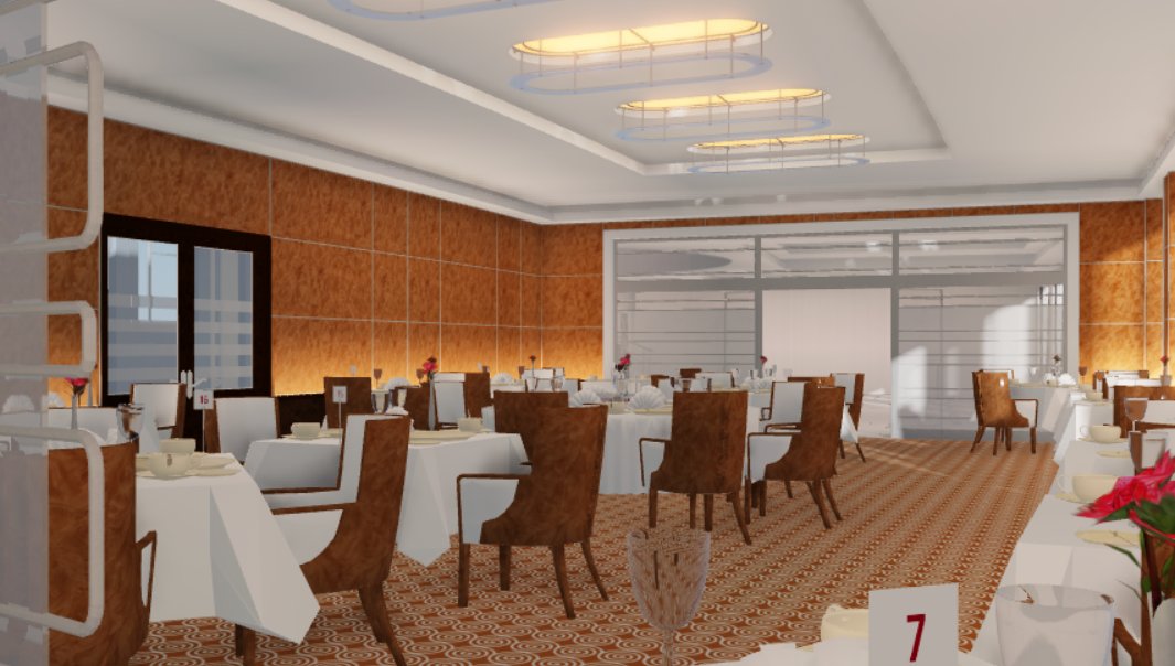 CGT_rblx's tweet photo. The brand new Century Hotel opening in on the 26th of September to commemorate 8 Years of CGT! #Roblox #RobloxDev #artdeco #MidlandHotel https://t.co/zgz2Fi6iYu