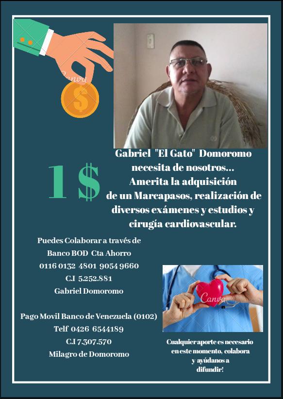 Mi Tío necesita de nuestra ayuda si por favor pueden difundir les agradezco Enorme 
🙏🏼