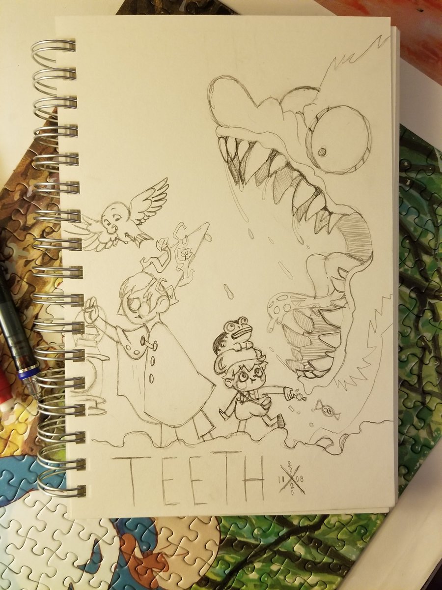 Ashetan's tweet photo. Lil over the garden wall detailed piece for #sketchtember https://t.co/b7RY0Cbo6U