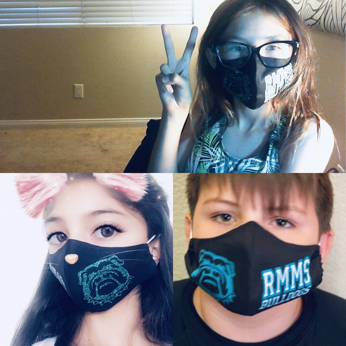 It doesn’t hurt to have a friend that has a cricket, knows how to sew, and offers to make custom mask for my students. Here are my three Student of the Month recipients. They were excited when I ding dong ditched them! 😁