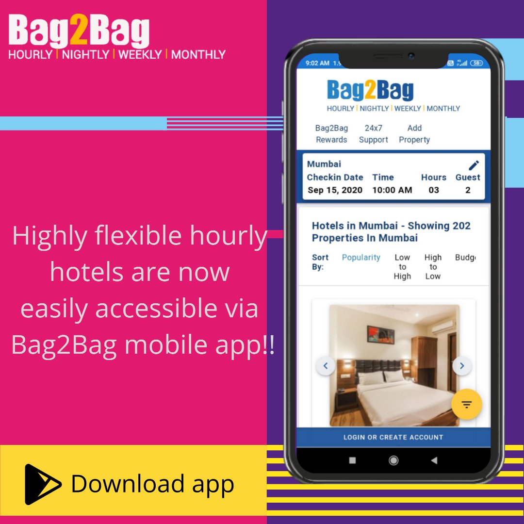 bag2bag_care's tweet photo. Use our new version mobile app to book the extremely convenient hourly hotels! Also, grab the exciting coupons and offers while you book a stay with us.
https://t.co/FOwiWu8w2A
#Sanitizedrooms #bag2bag #hotelsforfewhours #hourlyhotels #SafeStay #couplefriendlyhotels #dayusehotels https://t.co/INsNXna8xL