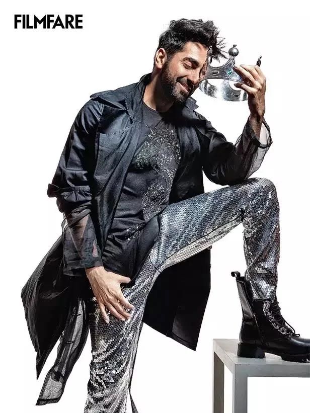 filmfare's tweet photo. The new age box-office king! Here’s sending out birthday wishes to the extremely talented and witty #AyushmannKhurrana. #HappyBirthdayAyushmannKhurrana https://t.co/1WwCK2TEsl