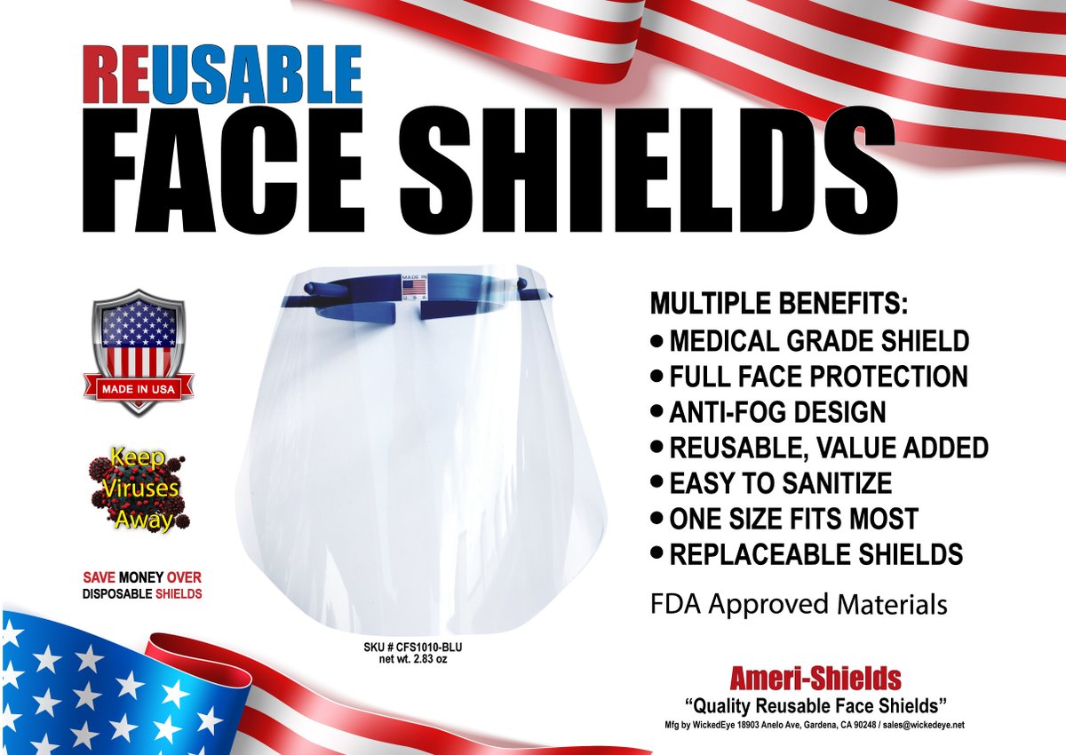 If you are wearing a mask and want to feel what it's like to breathe feeling again. Try AmeriShield "proudly made in the U.S.A."  Buy at wickedeye.net/face-shields.a…