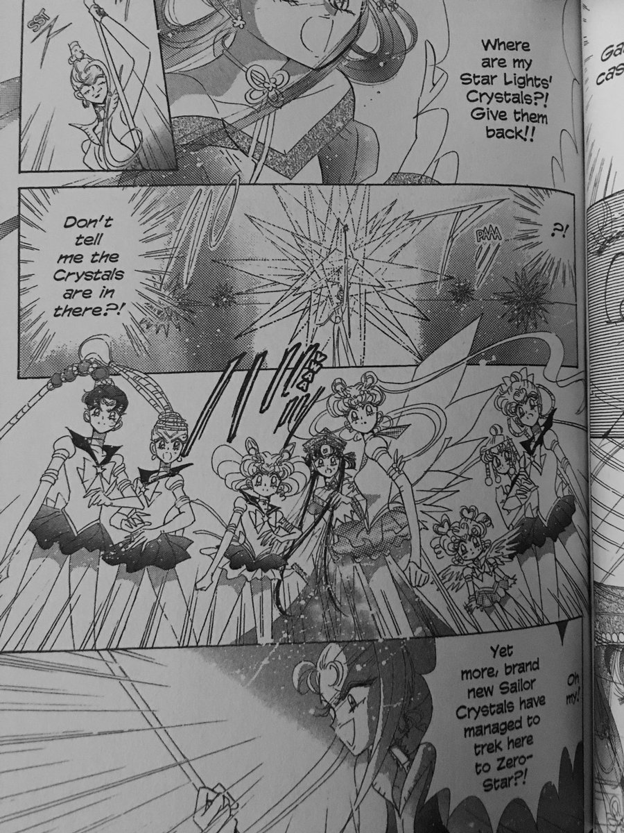 Ochan30's tweet photo. I need to explain a few differences in the manga. They did gradually kill off the Inners, Outers and the Starlights BUT Princess Kakyuu had a Sailor Guardian form, Chibi-Moon came back with the Amazoness Quartet in Guardian form.
#SailorMoon #SailorStars #Episode196 @DigiRanma https://t.co/ewPE77w8nG