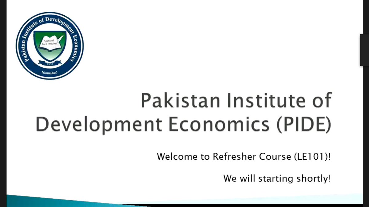 PIDEpk's tweet photo. #PIDETrainingProgram "Refresher Course on Learning Economics (LE101) is happening at the Pakistan Institute of Development Economics, PIDE.
#PIDE #PIDEIdeas
@nadeemhaque @durre_nayab_ @drniqbal @Asad_Umar @NaseemFarraz @nasir_econ @karimeconomist @aqeelCh https://t.co/23xubAIPLY