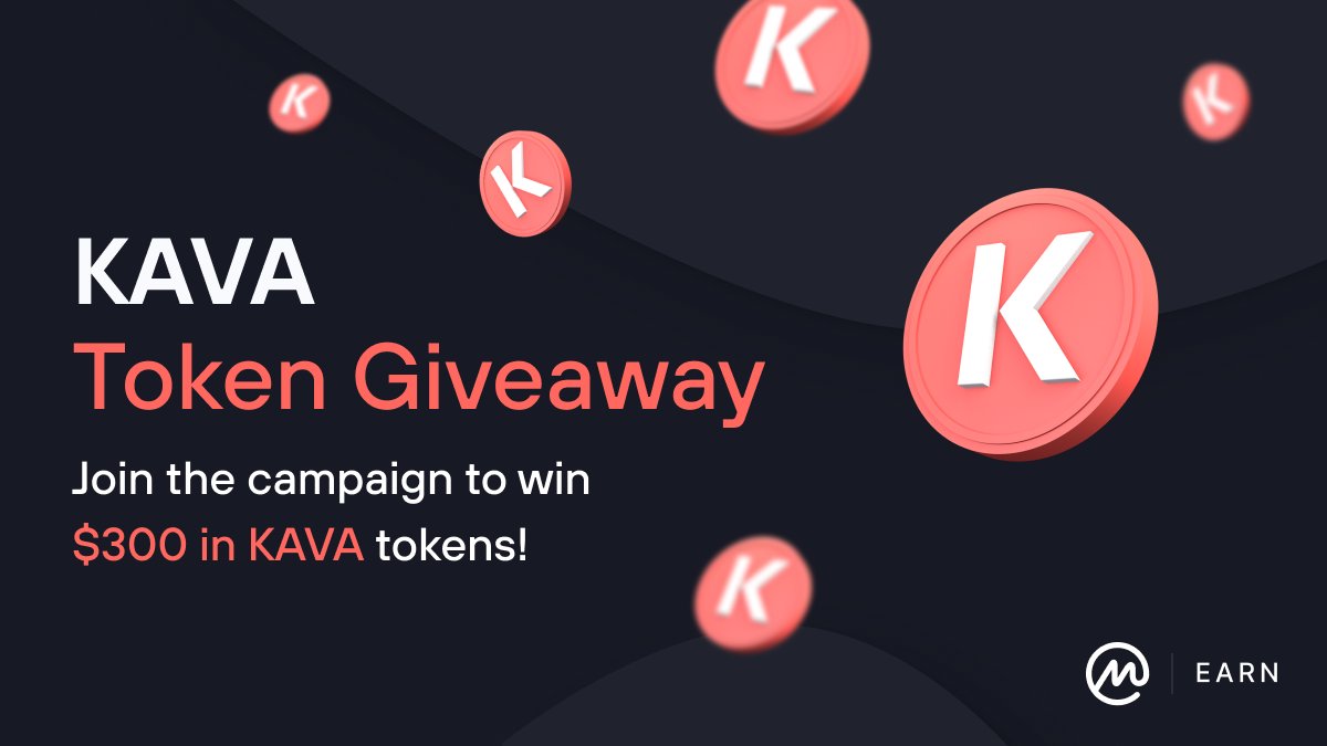 CoinMarketCap's tweet photo. 🎈 KAVA and CMC have teamed up in a giveaway drawing! 🎲 

We're giving $300 worth of KAVA tokens to 10 lucky winners! 🤞 
All you have to do is:

1. Join KAVA Earn and take the quiz: https://t.co/nQvZ3pz4mm
2. Follow @kava_labs and @CoinMarketCap!
3. Re-tweet this with #CMCEarn https://t.co/UzvYlSCNtc