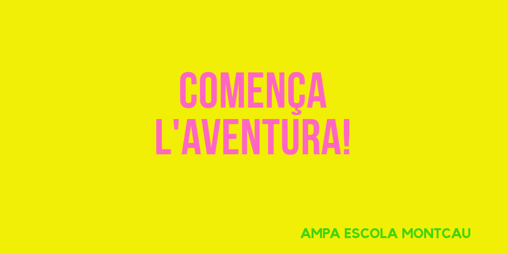 afamontcau's tweet photo. Comença l'aventura! Molt bon curs a tothom. A l'#escolamontcaugelida cada dia és una aventura. #SomAmpa #Gelida https://t.co/HJCaZXLOU8