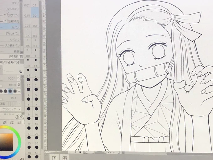 次女に何度も描いて〜って言われてたので、約1か月ぶりのイラスト制作?
ねず子ちゃん、中々難しい?
#鬼滅の刃 #竈門禰豆子 