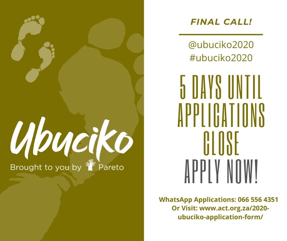 Ubuciko2020's tweet photo. Only 5 days to go! Apply now for the Ubuciko Professional Development Programme for Visual Artists.  #Ubuciko2020 @Ubuciko2020 @MenlynSA @SouthgateMall @MenlynParkSA @ParetoLimited @VANSAnational @actorgza @ARTAFRICA_mag @AffordableArtSA @TheKgalee @SirRoliRolex https://t.co/6MZ7gnAj0r