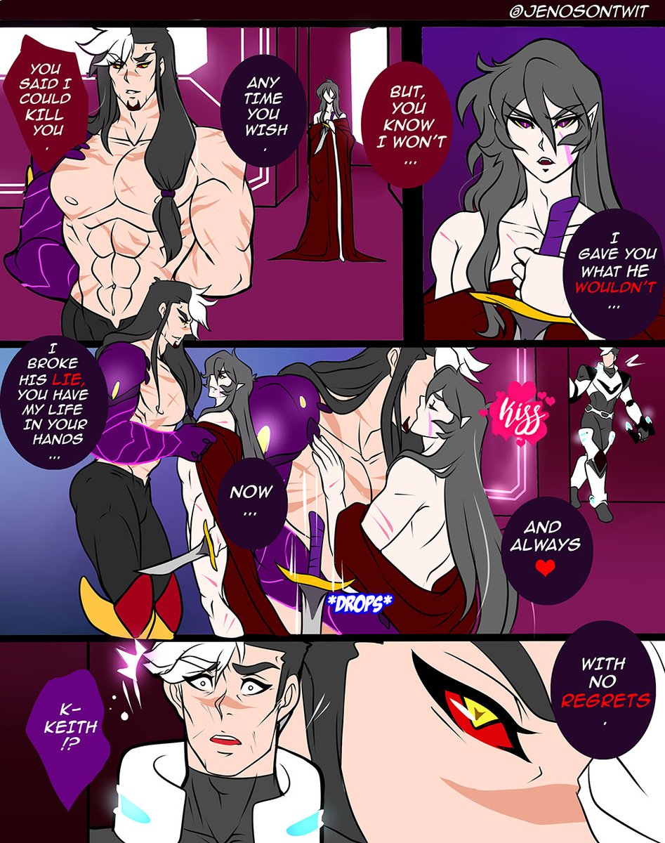 JenosonTwit's tweet image. #VLDEndofHisUniverse 

VLD-End of His Universe-Regrets 

E!Shiro offers his life for what he took from Keith, Keith knows, in his heart that everything E!Shiro has said and done, was true. End of a little boy's crush...

Sometimes the Princess' place is with the Dragon. 😈