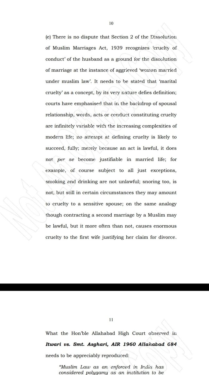 Landmark judgment - Karnataka HC has held that though contracting a 2nd marriage by a Muslim may be lawful, but it causes enormous cruelty to the first wife justifying her claim for divorce. 

Contracting second marriage by husband, may be a ground for divorce for Muslim wives.