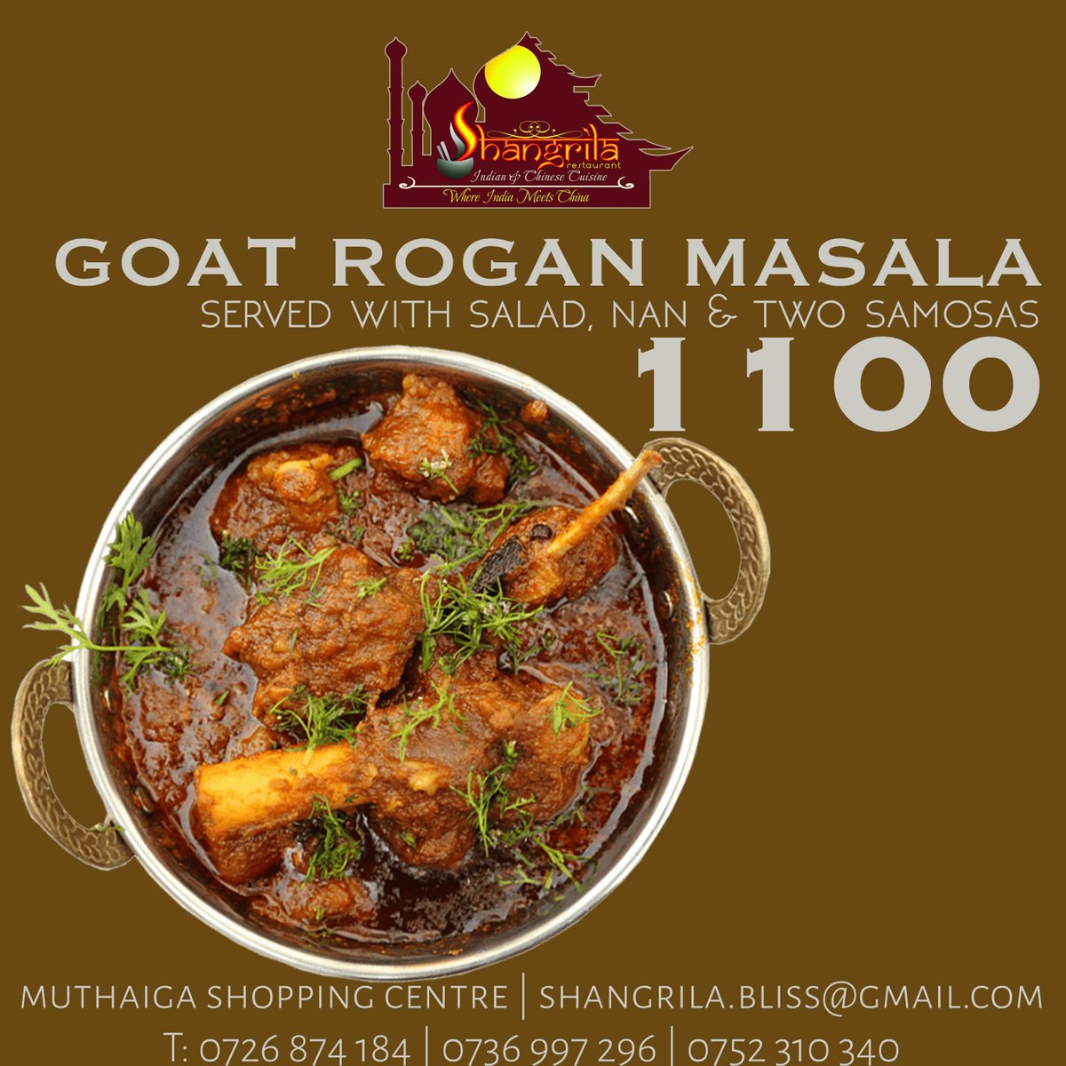 Pixelsplashltd's tweet photo. Delicious Goat Rogan Masala served with nan, salad, and 2 samosas for only 1100/-
#rogan #lunch #delicious #comfortfood #nairobi #yummy #muthaiga #shangrila https://t.co/DHjAVUbN9j