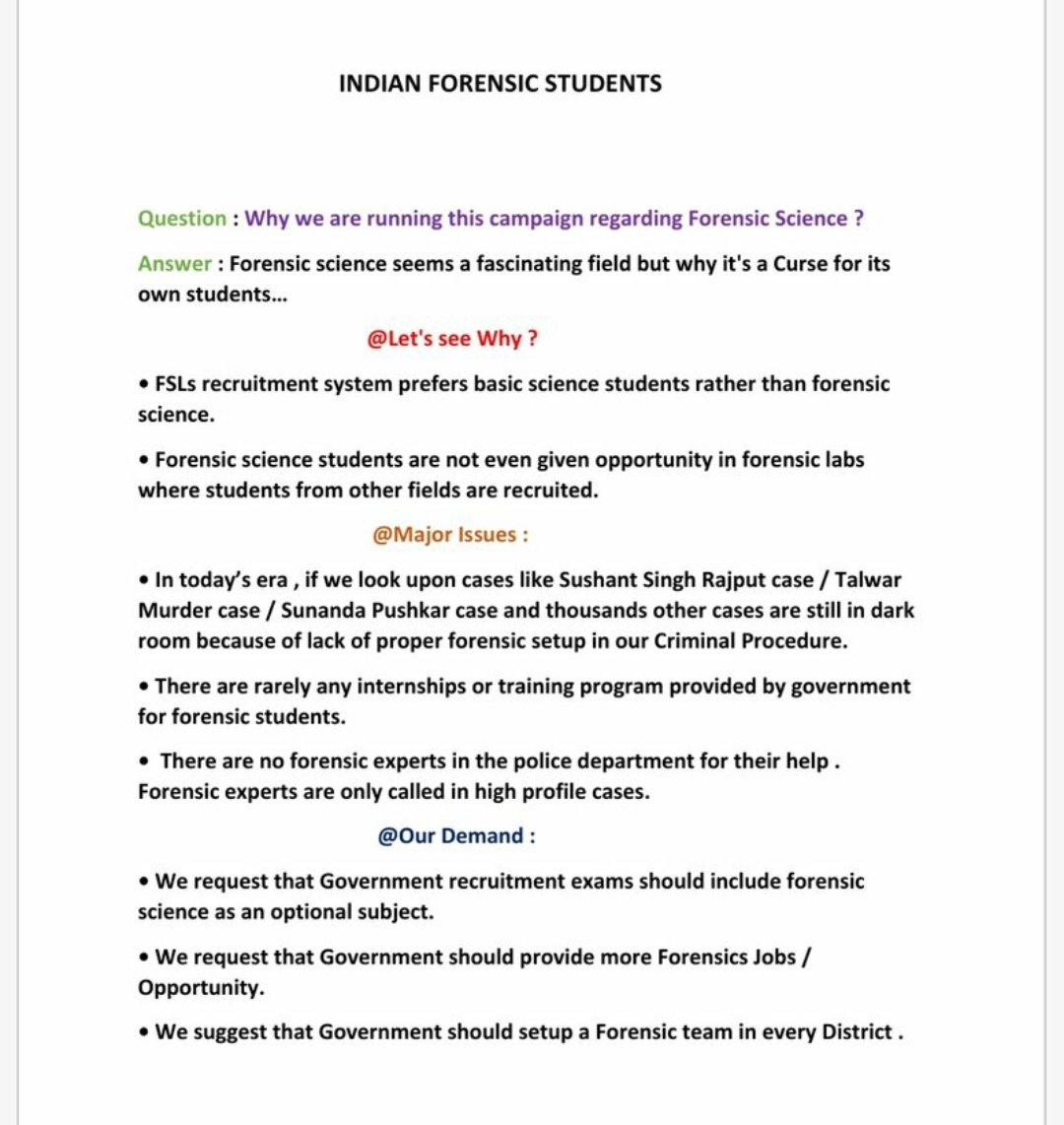 IndianForensic's tweet photo. #EqualForensicRR
#ForensicScienceOptionalinUPSC #forensicstudents
@SonuSood @RahulGandhi @KanganaTeam @EduMinOfIndia @NITIAayog @Swamy39 @abhiandniyu @PMOIndia @TheDeshBhakt @dhruv_rathee @CMOfficeUP @cmohry @PMOIndia @ugc_india @ashchanchlani @AskAnshul https://t.co/l93lbl7ngN