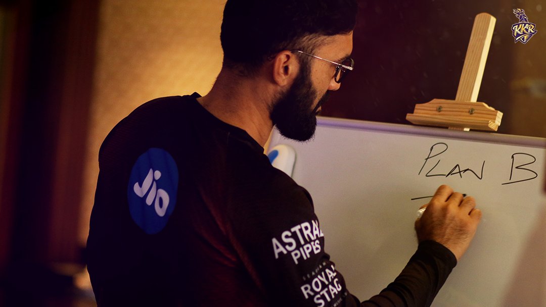 KKRiders's tweet photo. Plan A : IPL 🏆 

Plan B: Stick to Plan A 

@DineshKarthik #KKRHaiTaiyaar #Dream11IPL https://t.co/pr3nYoDkD5