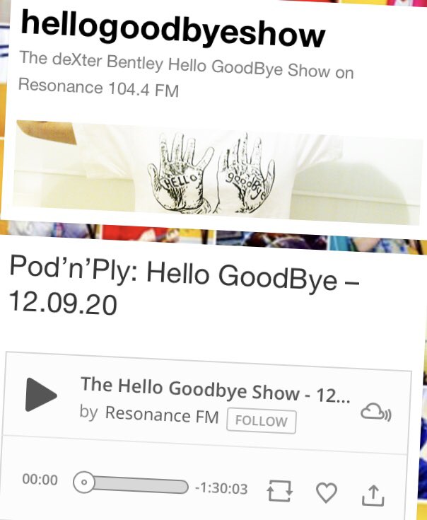 deXterBentley's tweet photo. Pod'n'Play: Hello GoodBye - 12.09.20 ft. #sextonming #fatwhitefamily #skinnygirldietband #snowpoet #jennymoore #kerokerobonito #haikusalut #hellogoodbyeshow #dexterbentley #resonancefm #radio #london #arts #livemusic https://t.co/XffKwYPkM1