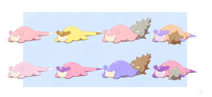 カラフルヤドンたち 
