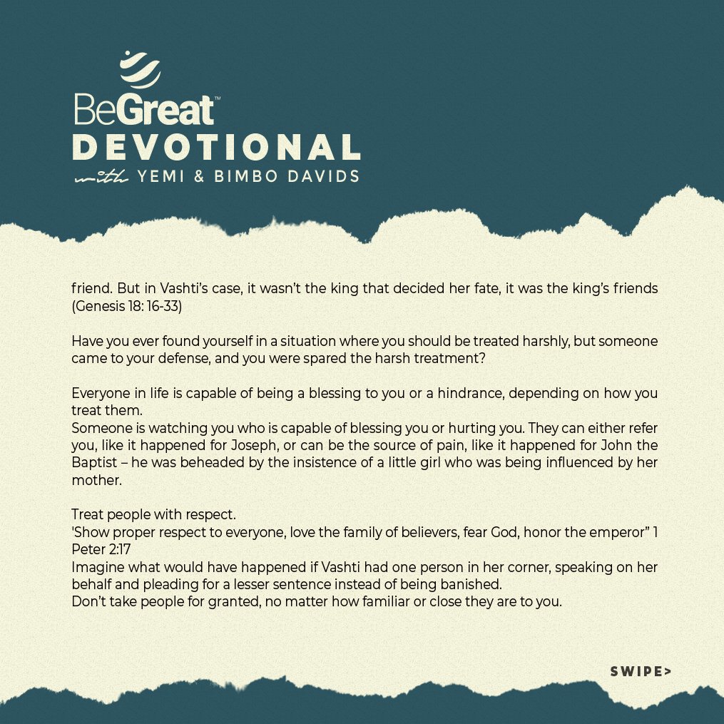 YemiDavids's tweet photo. BeGreat Devotional
Day 14 September 2020
The King's Friends
#BeGreatDevotional
#DailyDevotional
#MorningDevotion
#MondayMotivation
#Lsgos
#Nigeria https://t.co/z2M2QTnjlU