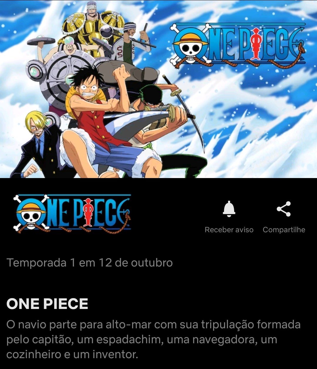 Netflix divulga data de estreia de One Piece no Brasil