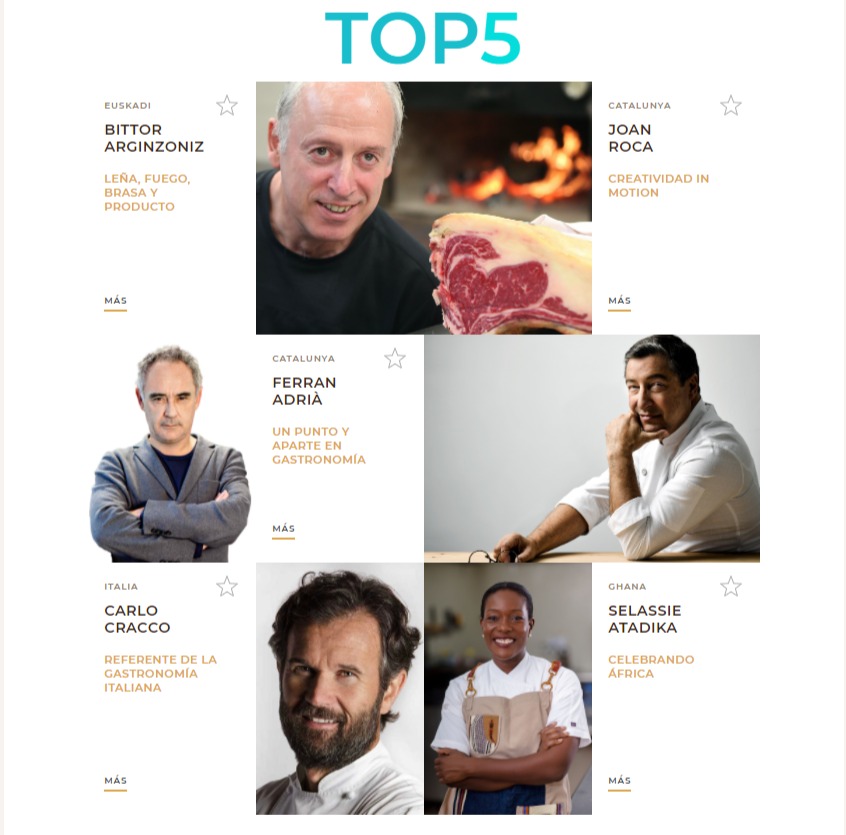 Joan Roca, Ferrán Adriá, Carlo Cracco, Bittor Arginzoniz, Selassie Atadika, Andoni Luis Adruiz, MAtías Perdomo, Quique Dacosta, Angel León, Preston clark, Juan Mª y Elena Arzak, Pedro Miguel Schiaffino, algunos de los ponentes en #ssg20 Descubre más en sansebastiangastronomika.com/es/Ponente