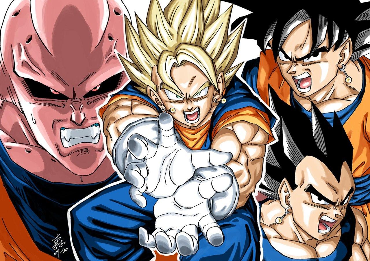 ドラゴンボールZ スーパーサイヤ人ベジット(ブウ吸収) セル画と ドラゴンボールZ スーパーサイヤ人ベジット(ブウ吸収) セル画と