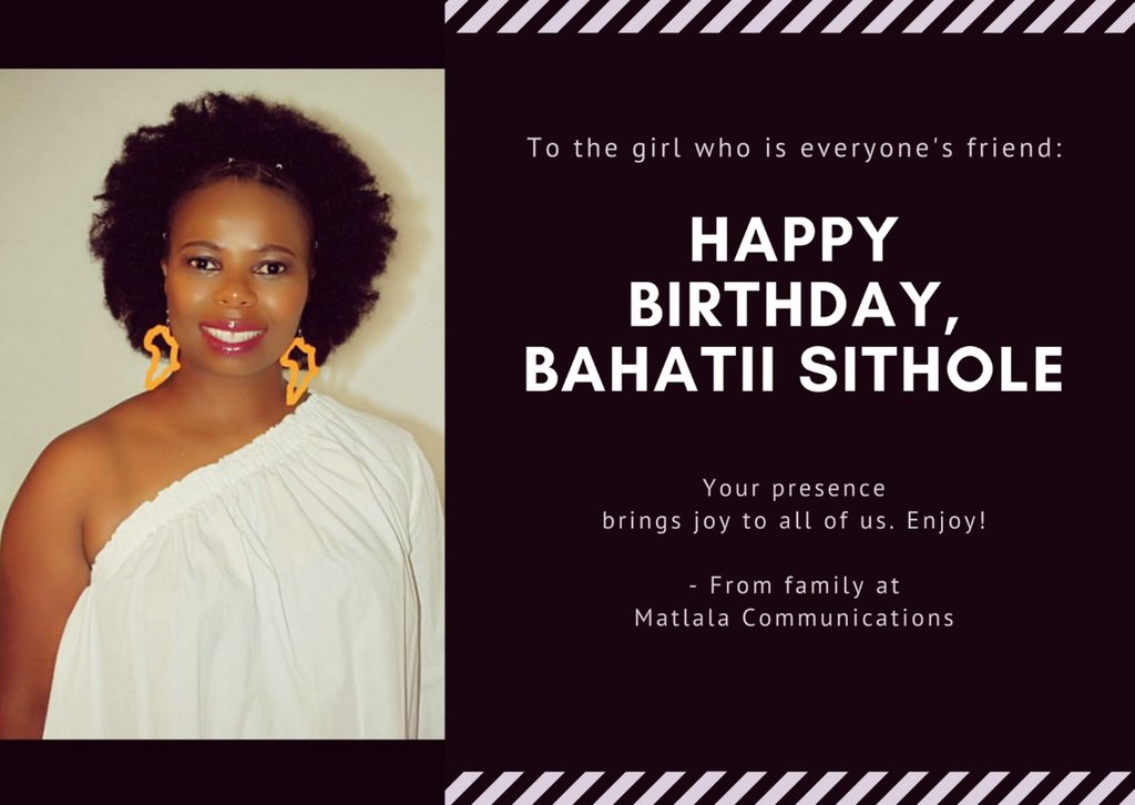 MatlalaComms's tweet photo. Afro-jazz singer @BahatiiSithole celebrates her birthday with her beautiful daughter during this lockdown.
We would like to wish our @cityofjoburg based musician who released an album titled โEkhayaโ a happy birthday. ๐ป#MCCelebrity #MatlalaComms #BahatiiSithole #AfroJazz https://t.co/7RitkhvfmT