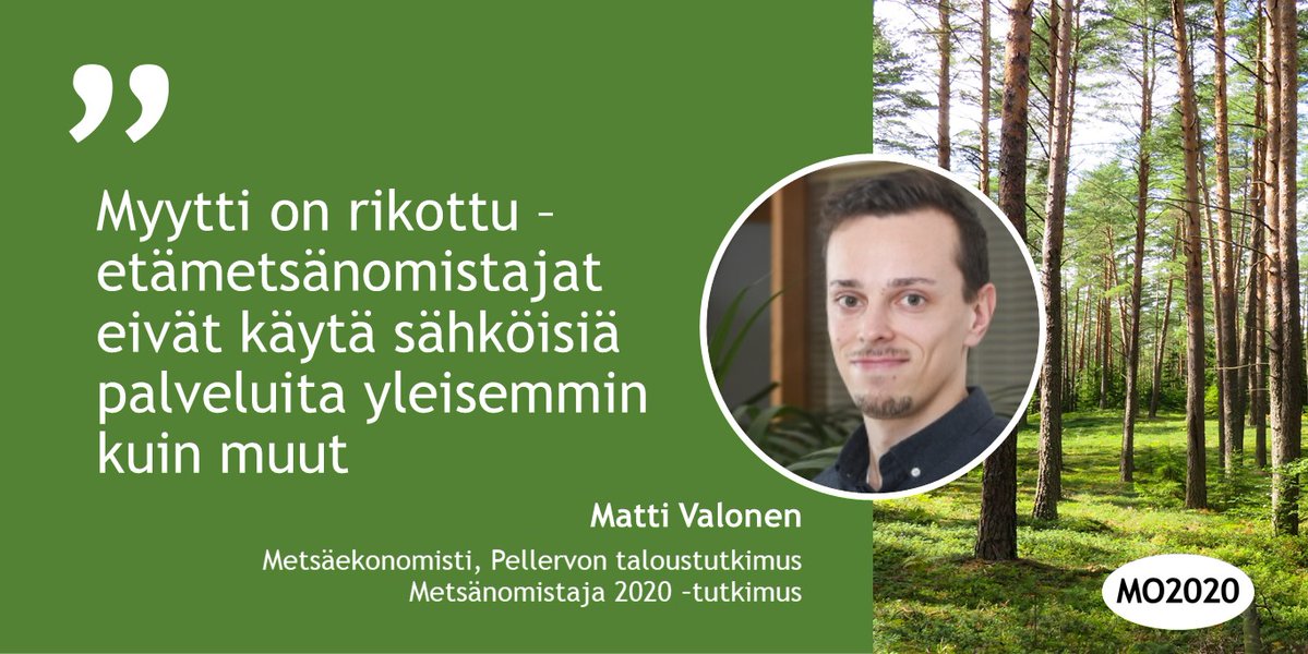 Metsänomistajista palveluiden käyttäjinä on julkaistu tutkimusraportti osana #metsänomistaja2020 hanketta. urn.fi/URN:ISBN:978-9…  <a href="/helsinkiuni/">University of Helsinki</a> <a href="/LukeFinland/">Luonnonvarakeskus</a>
<a href="/PTTfi/">PTT</a> @TTSfi <a href="/mmm_fi/">MMM</a> <a href="/metsasaatio/">Suomen Metsäsäätiö</a> <a href="/mmsaatio/">Metsämiesten Säätiö</a>