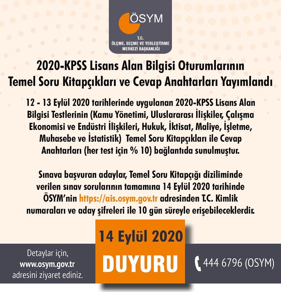 2018 Kpss Lisans Alan Bilgisi Iktisat Sinav Sorulari Ve Cevap Anahtari Osym Soru