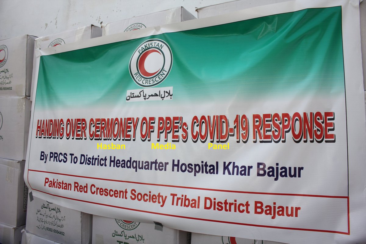 prcsfata's tweet photo. To Enhance the #Covid_19 Emergency Response and make sure Safety of Health Workers. #PRCS Handed Over  (PPEs) to District Headquarter Hospital Khar (Bajure). A Ceremony held at PRCS Bajaur Office today in which Deputy Commissioner Bajaur Participated as a Chief Guest. https://t.co/8AqjDgQ9Fb