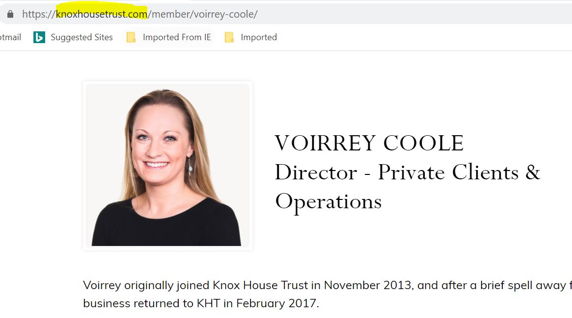 4/xThe lady now works for KNOX HOUSE TRUST - part of Lancaster Knox Accountancy empire.