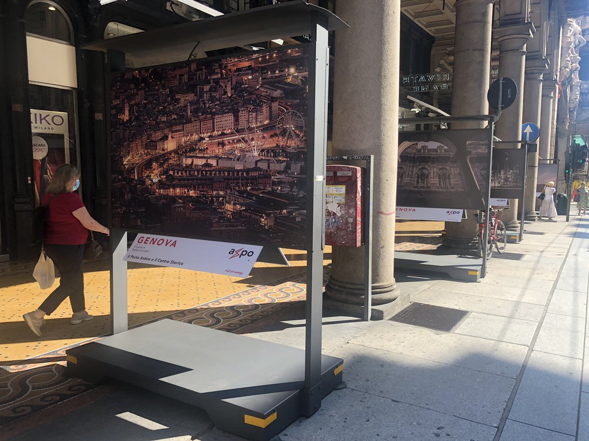 Pannelli in stampa diretta su forex per una bellissima mostra di #Axpo a #Genova . 20 immagini della città montate su 10 strutture autoportanti bifacciali <a href="/CanonItaliaSpA/">Canon Italia</a> <a href="/PrintBusiness/">Print Business</a> <a href="/printweek_news/">printweek_news</a>