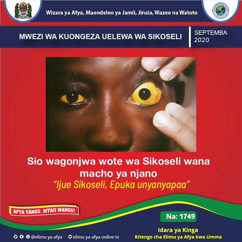 elimuyaafya's tweet photo. #JIFUNZEAFYA
Mwezi Septemba kila mwaka ni mwezi wa kuongeza uelewa kuhusu ugonjwa wa Sikoseli (Sickle Cell awareness Month). https://t.co/UzLxT2LYks