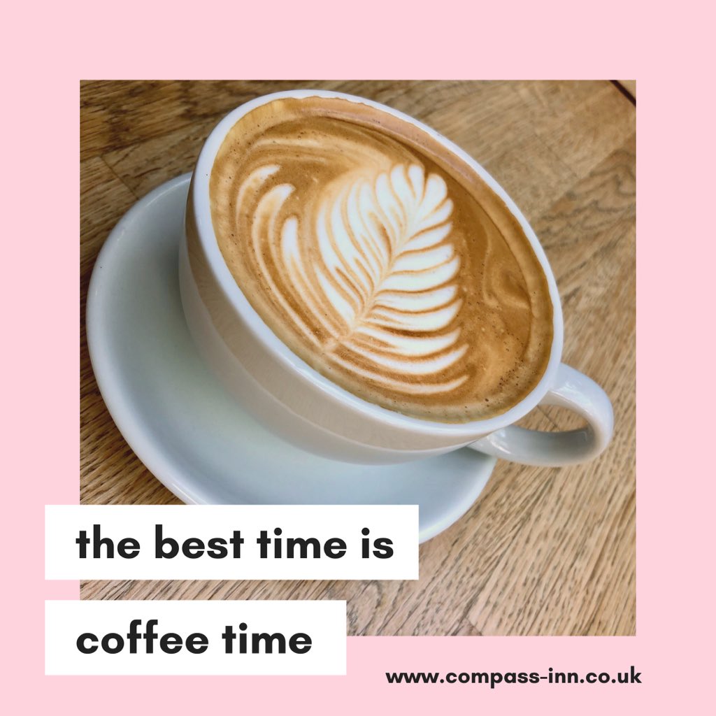 CompassInn's tweet photo. Coffee makes the world go round! (You might even get some beautiful coffee art if Arran serves you 🥰) https://t.co/EcRWXPteRd
