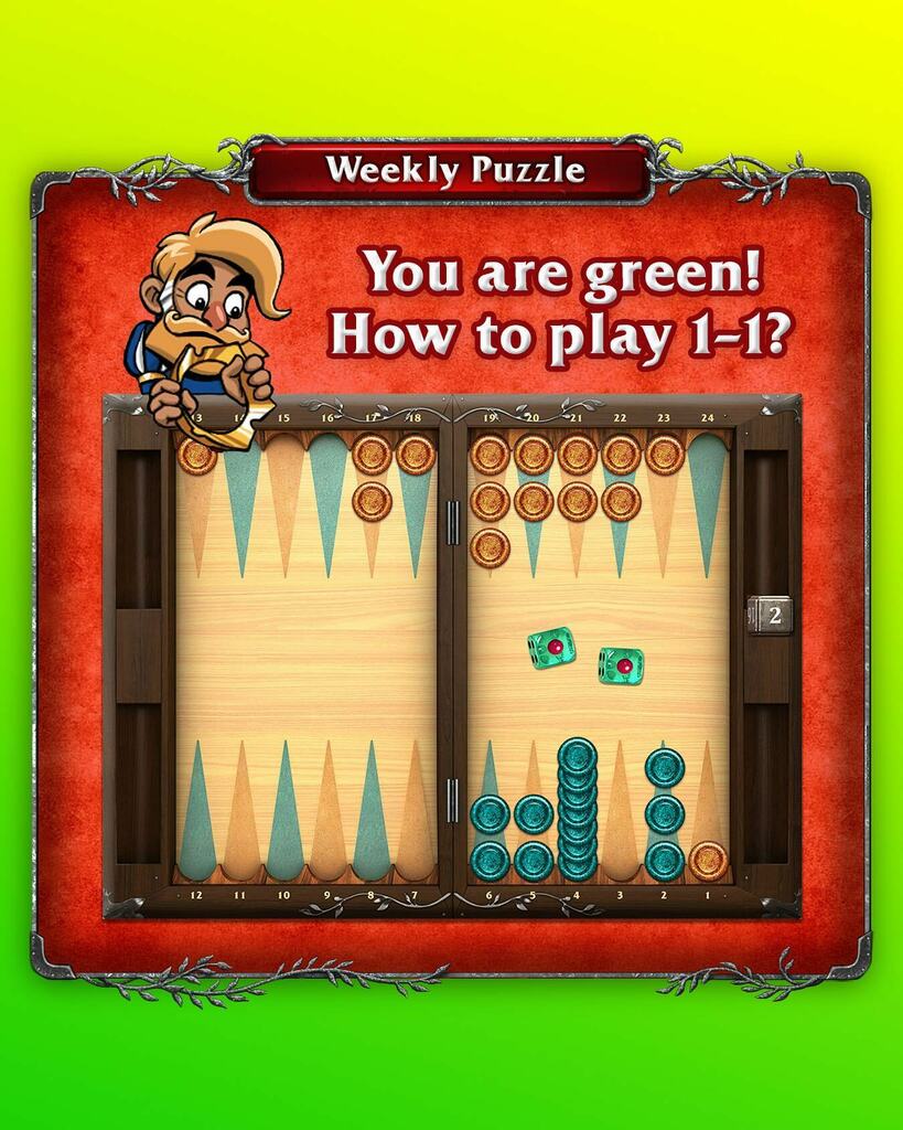 2kbcompany's tweet photo. How to play 1-1 as green? 🧐

#تخته_نرد_آنلاین #backgammon #backgammonmasters #tavli #boardgames #нарды #تختهنرد https://t.co/YWKgwsX0Br