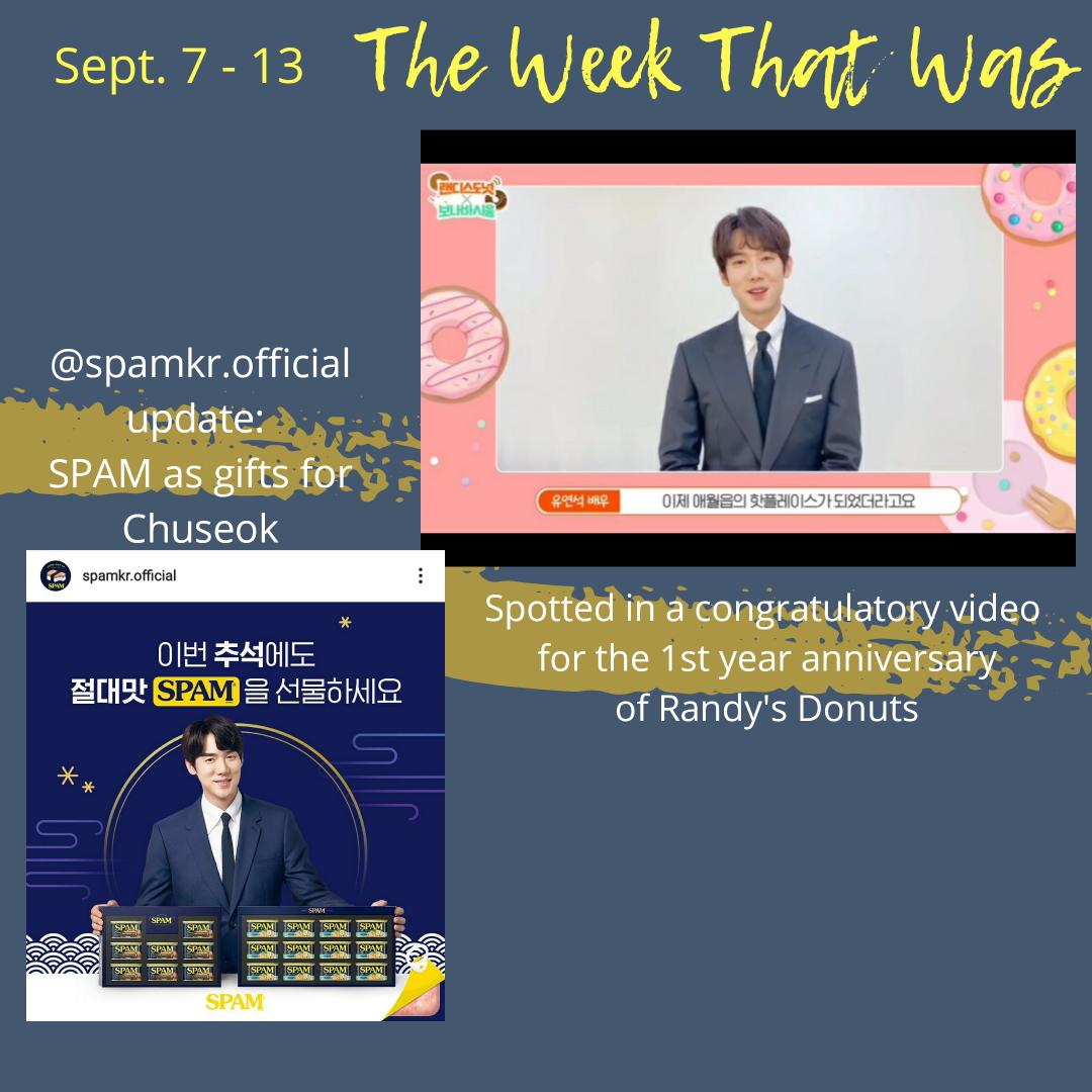 yooyeonseok_ph's tweet photo. The Weekly Wrap for Sept. 7 - 13 (then he did an IG live thereafter 🤣 We will include that for this week)
#YooYeonSeok #SPAMKr #RandysDonuts1962Jeju #YOOnifiedPH https://t.co/3lQbG3SKmL