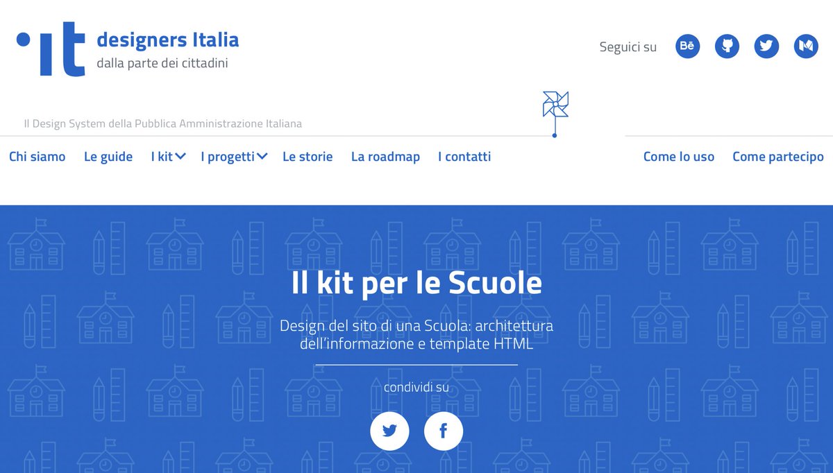 In questo #primogiornodiscuola vorrei ricordare l’esistenza del kit per le scuole fatto dal team di <a href="/DesignersITA/">Designers Italia</a> per rinnovare i loro siti web. Non solo un intervento estetico, ma un ripensamento radicale dei contenuti. Oggi utile più che mai! Daje 👉🏻 designers.italia.it/kit/scuole/
