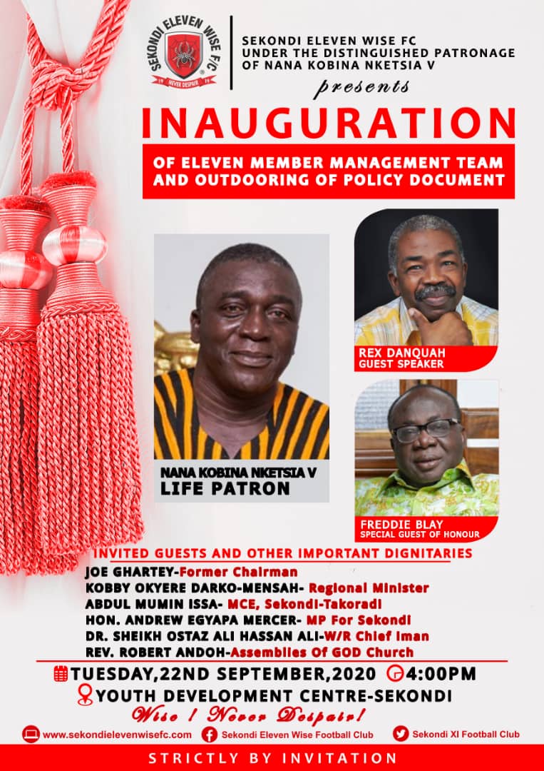 NasiruAboney's tweet photo. @Sekondi11WiseFC to inaugurates newly formed management on September 22 https://t.co/uqGq6C97F7