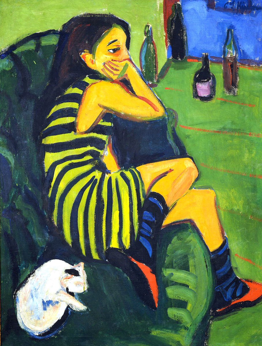 Ernst Ludwig Kirchner (1880-1938) is one of the most important German artists of the 20th C. He was persecuted by the Nazis, his art was declared to be Entartete Kunst (degenerate art). The abuse led him into a cycle of depression such that he took his own life.