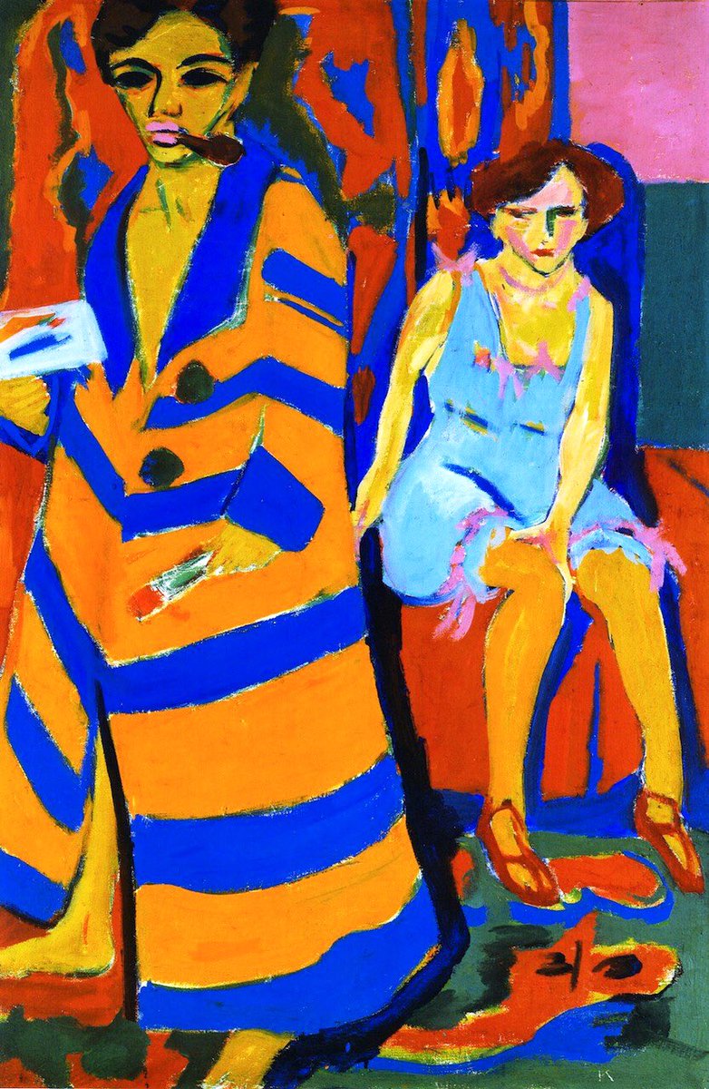 Ernst Ludwig Kirchner (1880-1938) is one of the most important German artists of the 20th C. He was persecuted by the Nazis, his art was declared to be Entartete Kunst (degenerate art). The abuse led him into a cycle of depression such that he took his own life.