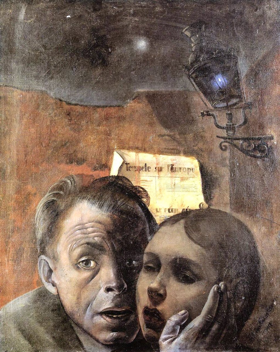 Felix Nussbaum (1904-44), a German Jewish painter, was one of the most important artists of the 20th C. He documented the nihilism & evil of the Far Right. His work brings home the dangers of the Fascist creed. He & his wife were murdered at Auschwitz.